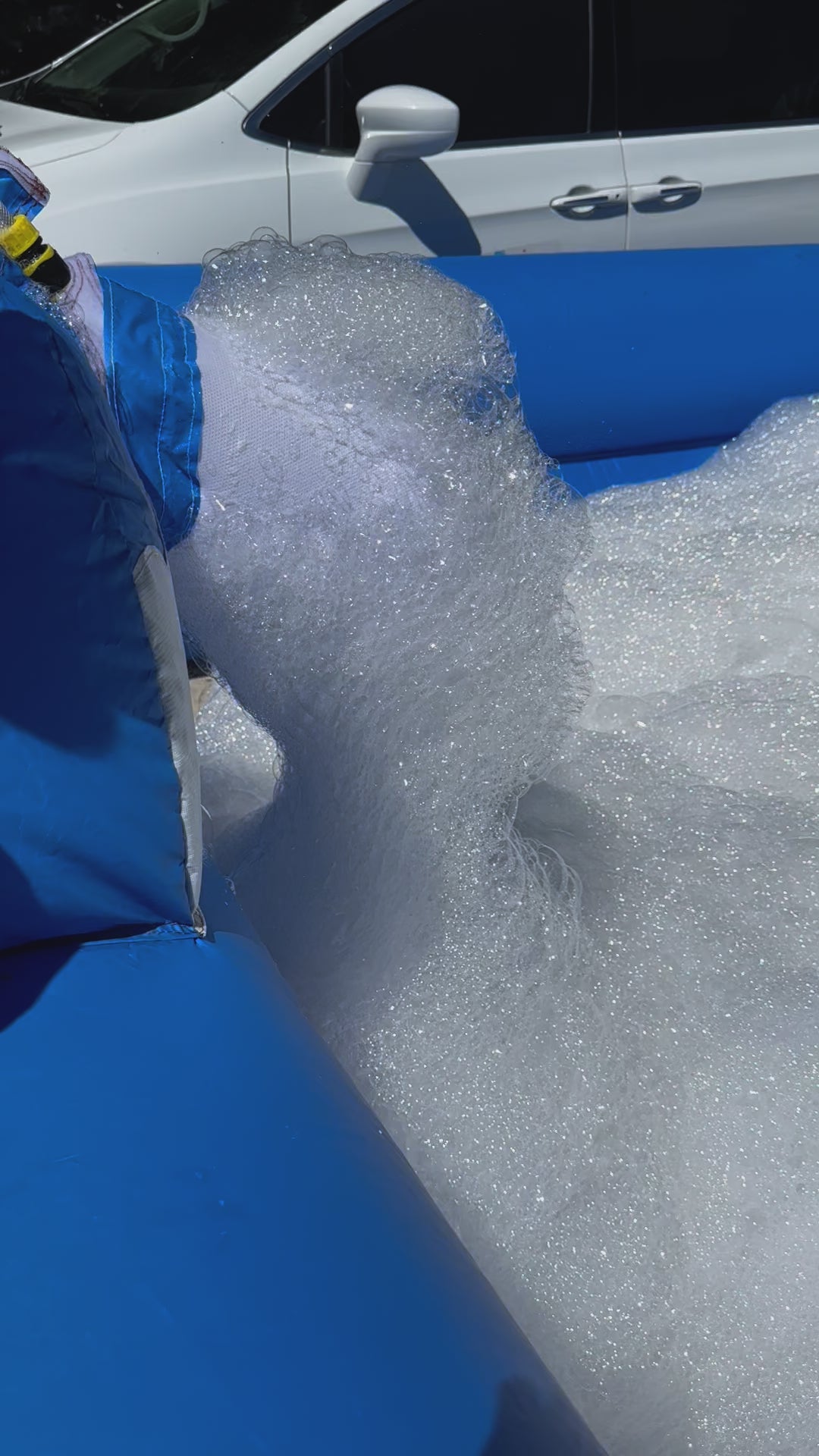Foam dumps from the all in one inflatable pit