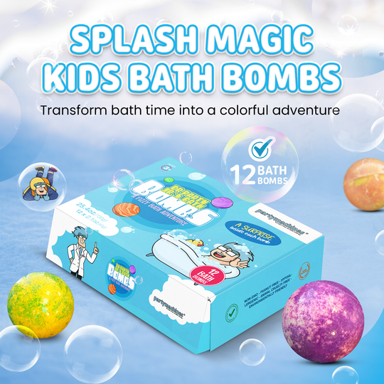 Every parent appreciates the smiles and excitement our 12-pack of colorful, great-smelling bath bombs bring, each one fizzing away to create playful bath moments.