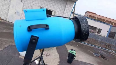 Side view of the party foam machine cannon comes without the stand