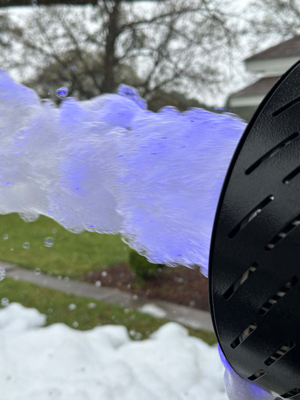 Glow foam is not needed with the LED ring attached to the front of the Foam cannon for the masses