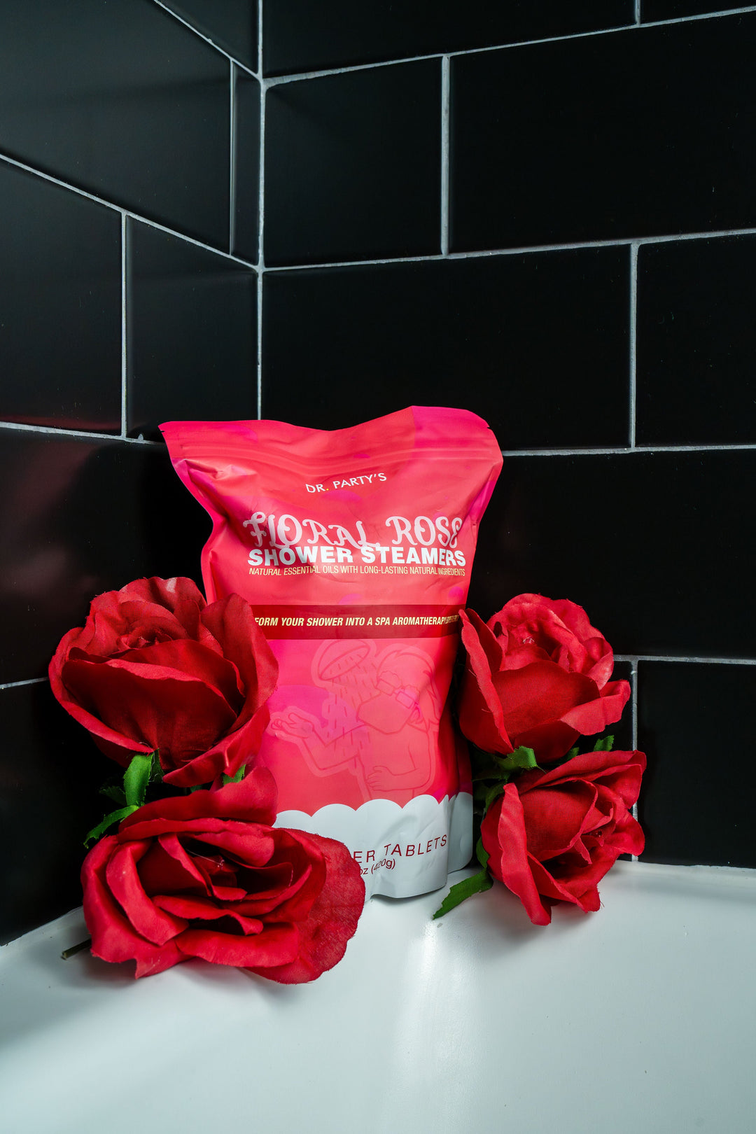 Our floral rose shower steamers infuse your shower with the scent of fresh blossoms, turning the ordinary into a spa-like sanctuary with each 14-tablet pack.