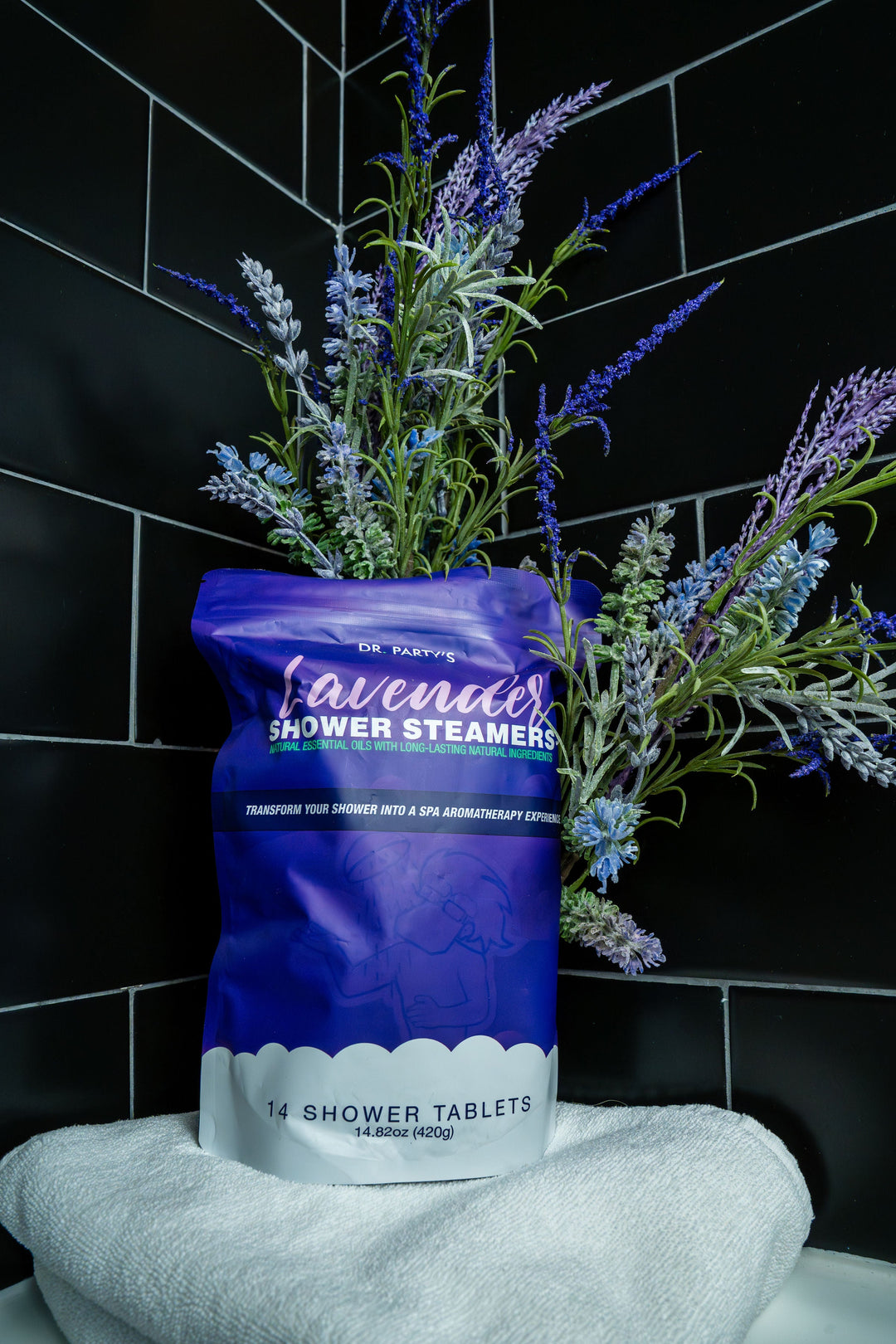 Our lavender shower steamers offer a sublime escape into spa-like relaxation, with each pack containing 14 tablets that disperse soothing fragrances.