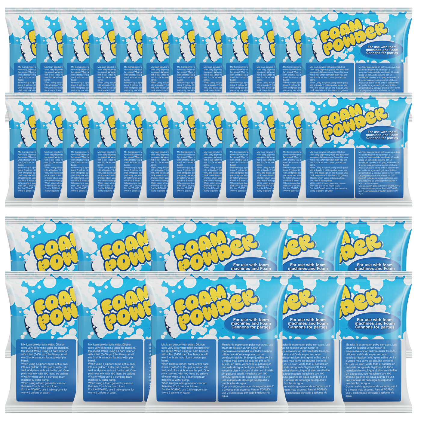 Foam Powder Packs (Generic) – 34-68-102-136- 170 Bulk