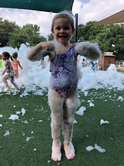 Foam Machines and foam bubbles for a backyard summer party
